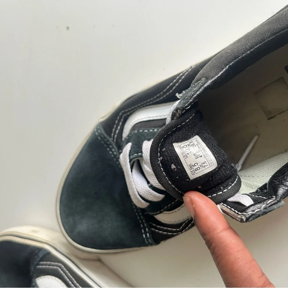 Vans Old Skool Black White Stripe Suede Canvas Low Top Sneakers Size 10 - Picture 5 of 5
